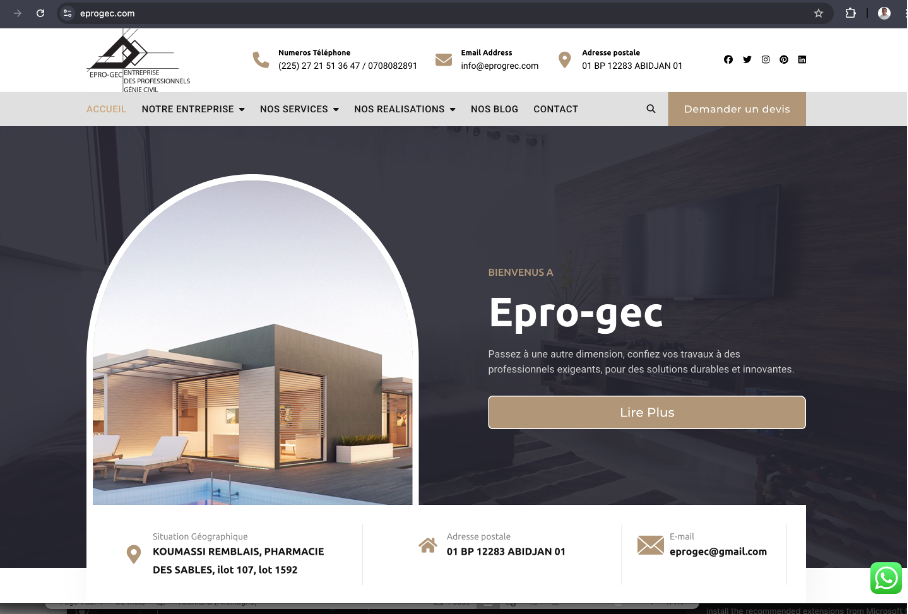 SITE INTERNET PRIVE EPROGEC